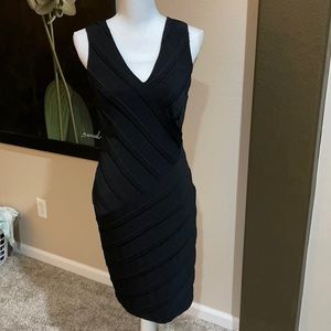 Calvin Klein multi asymmetrical detailed dress in black